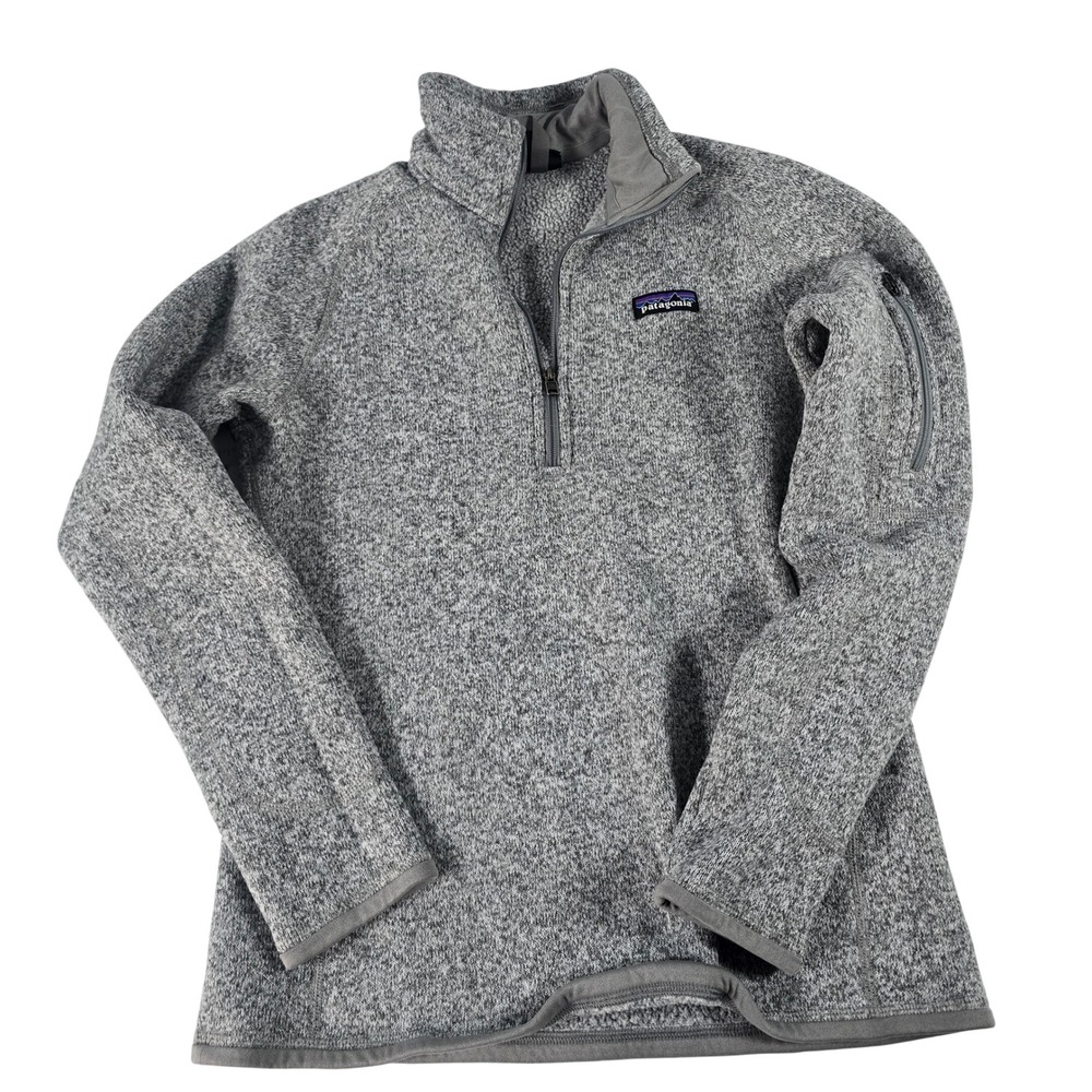 Patagonia Better Sweater Womens Medium Grey 1/4 Zip Fleece Pullover 25617 FA17‎
